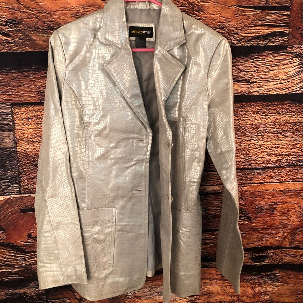 Vintage Alligator/Snake Skin Faux Leather Jacket!
